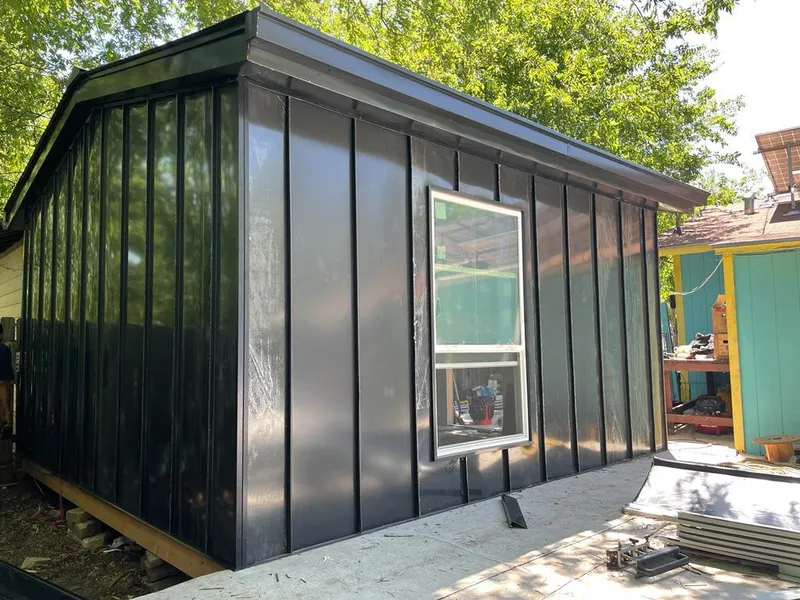 Black standing seam metal wall panels for Metal Roof Installation in Gary