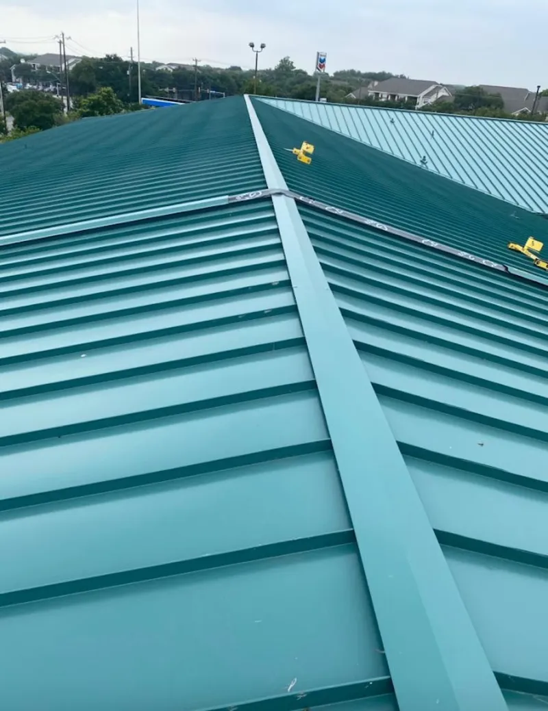 Green commercial metal roof ridge and valley for Metal Roof Repair in Gary